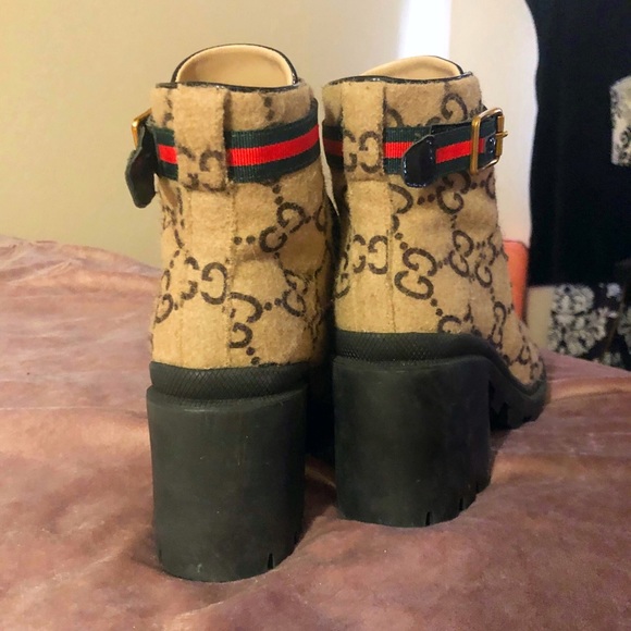 gucci wool combat boots